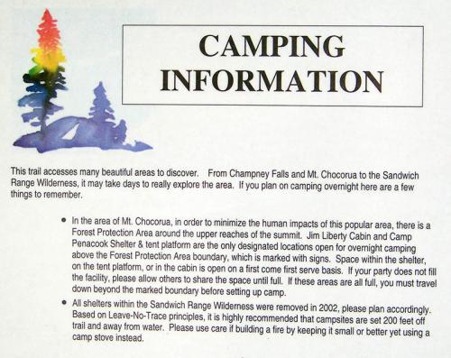 Kancamagus Camping Backcountry